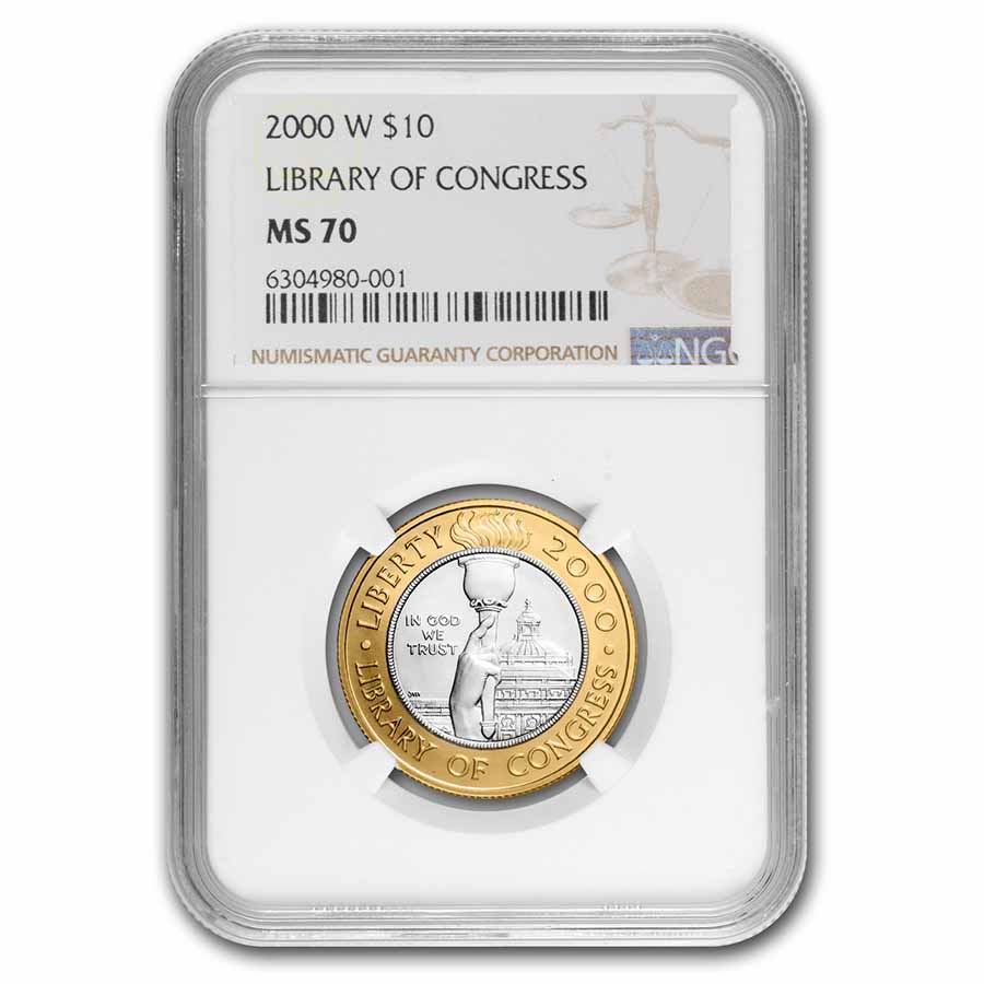 Buy 2000-W Gold/Platinum $10 Commem Library of Congress MS-70 NGC