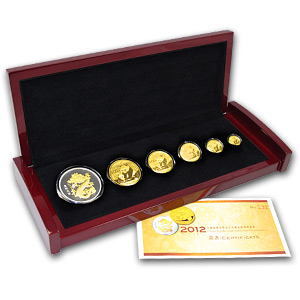Buy 2012 China 6-Coin Gold Panda & Lunar Premium Dragon Set BU