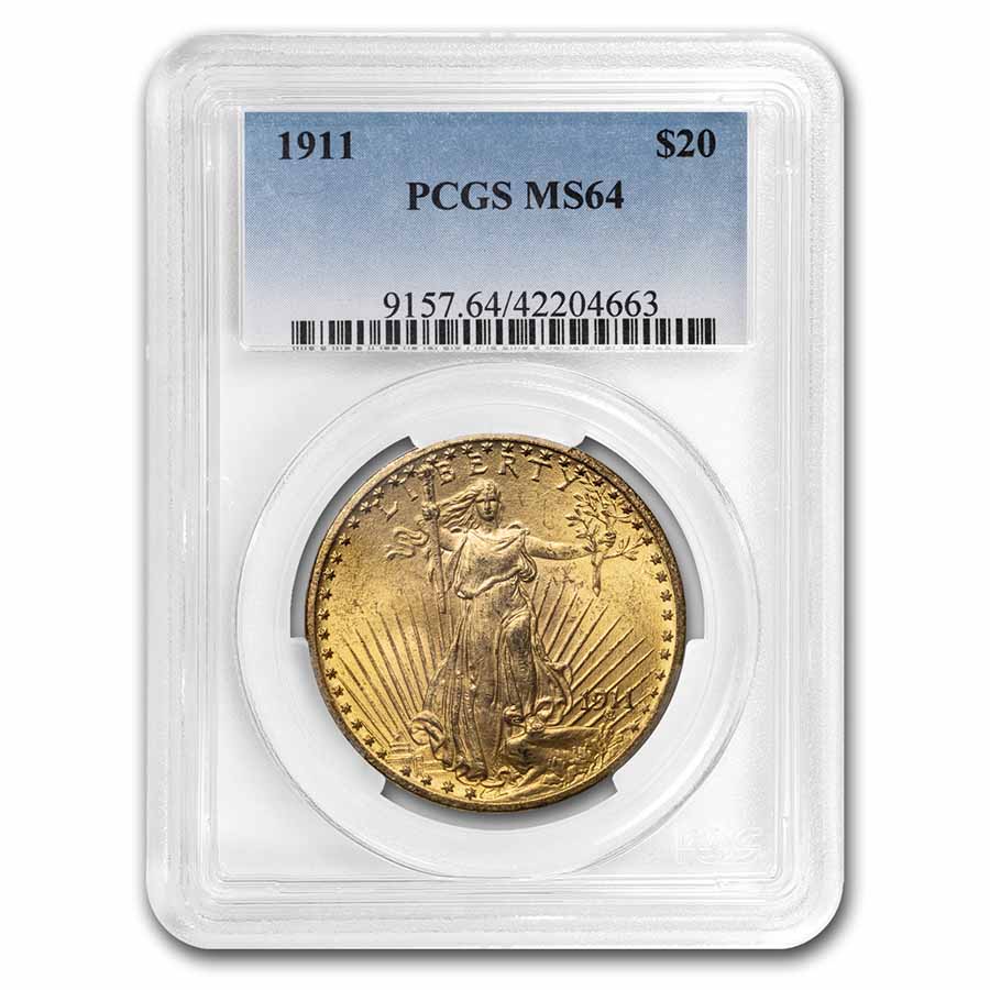 Buy 1911 $20 Saint-Gaudens Gold Double Eagle MS-64 PCGS