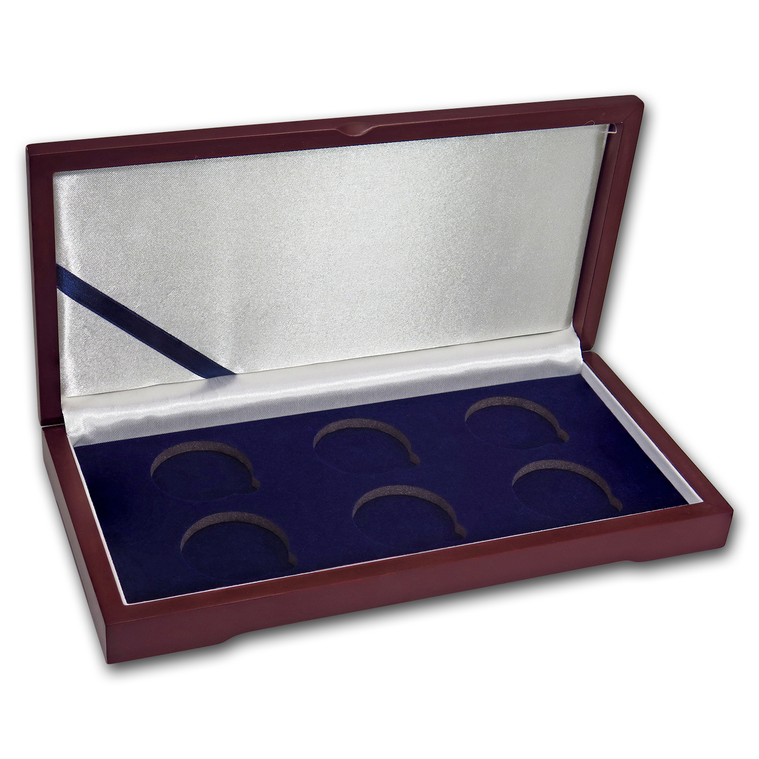 Buy 6 Coin Wood Presentation Box - Air-Tite Capsules (H-Style) - Click Image to Close