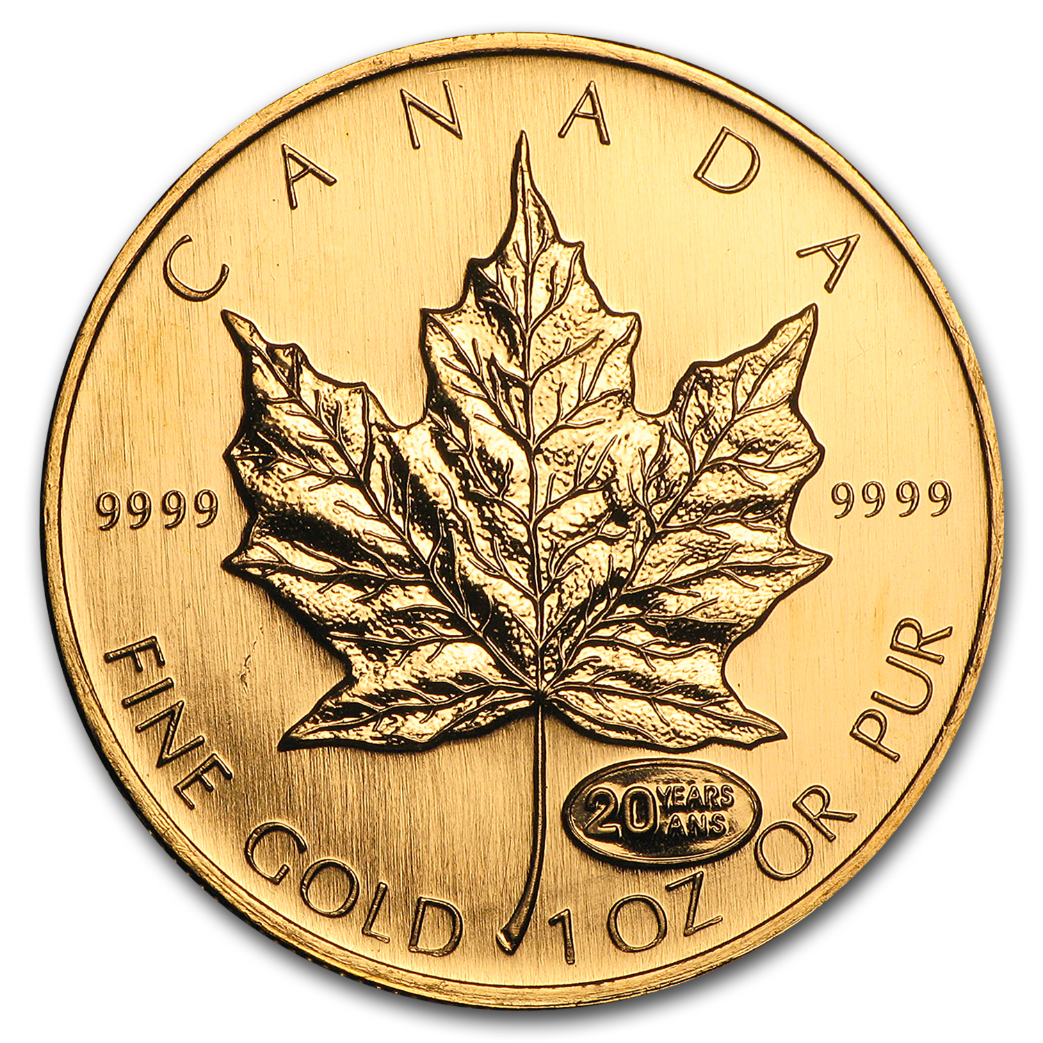 Buy 1999 Canada 1 oz Gold Maple Leaf BU (20 Years ANS Privy)