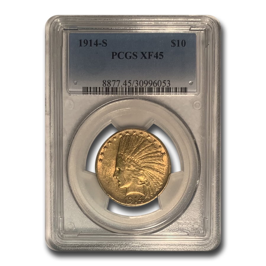 Buy 1914-S $10 Indian Gold Eagle XF-45 PCGS - Click Image to Close