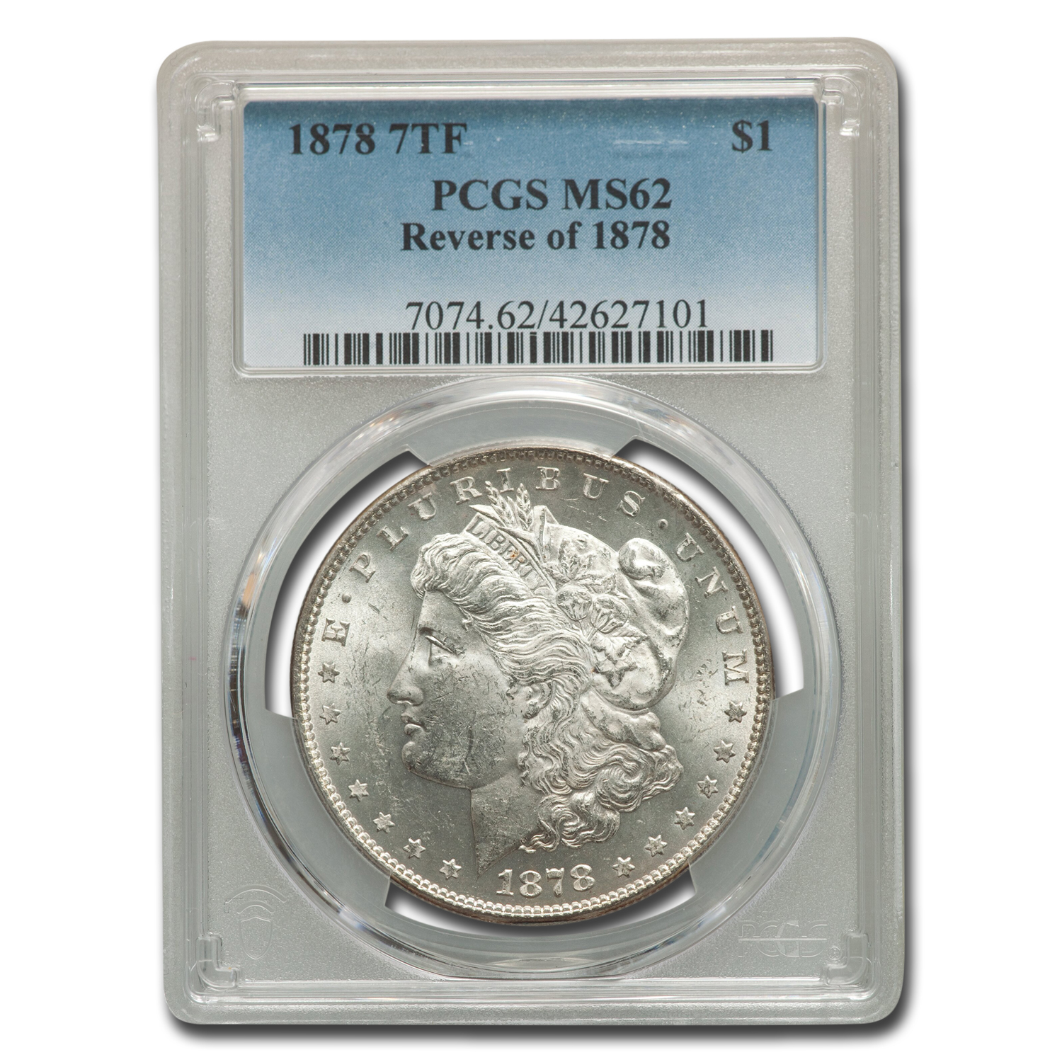 Buy 1878 Morgan Dollar 7 TF Rev of 78 MS-62 PCGS - Click Image to Close