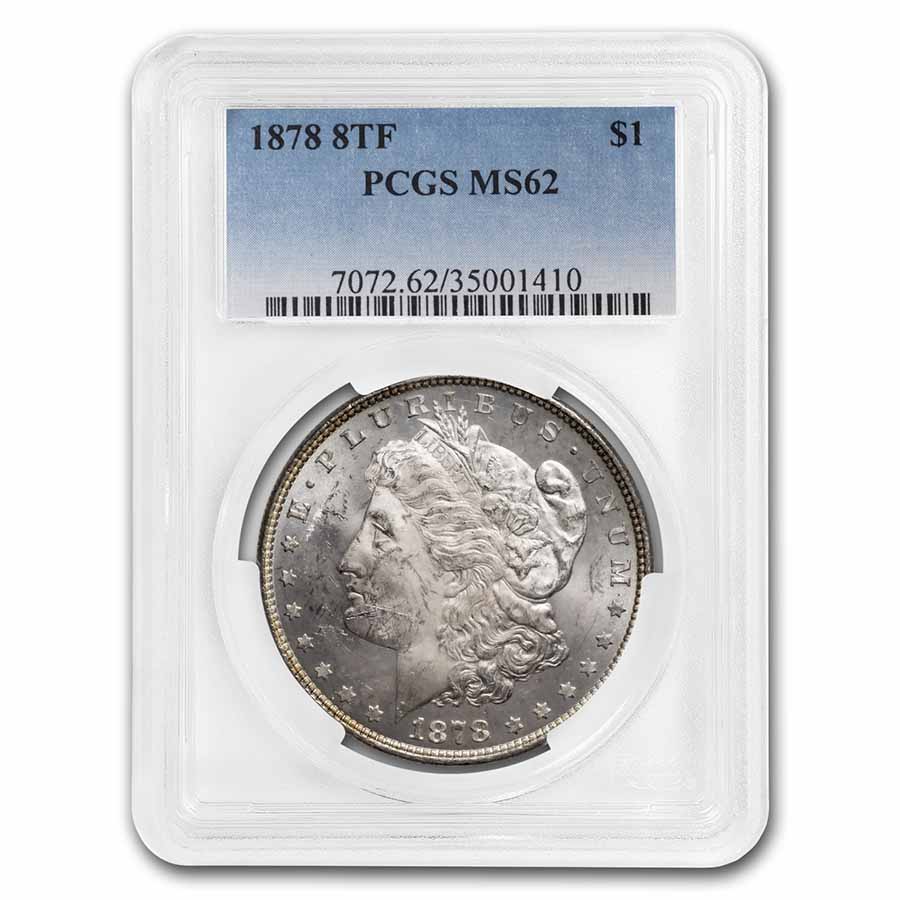 Buy 1878 Morgan Dollar 8 TF MS-62 PCGS