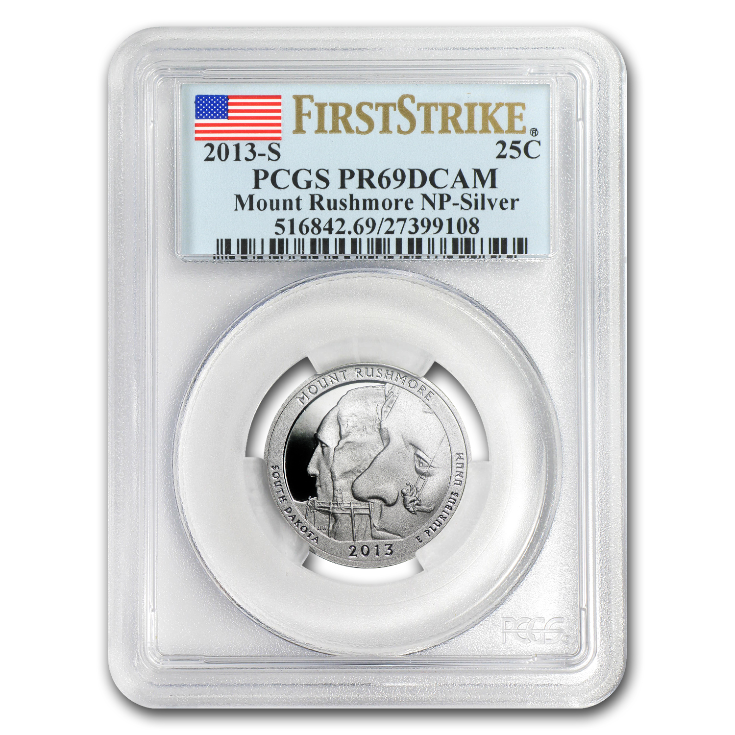 Buy 2013-S Silver Quarter ATB Mount Rushmore PR-69 PCGS (FS)