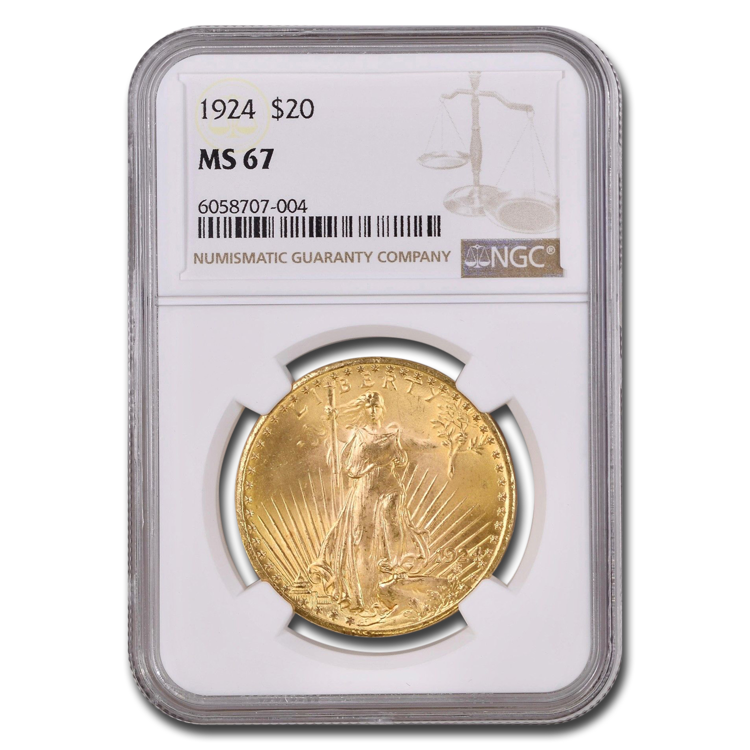 Buy 1924 $20 Saint-Gaudens Gold Double Eagle MS-67 NGC