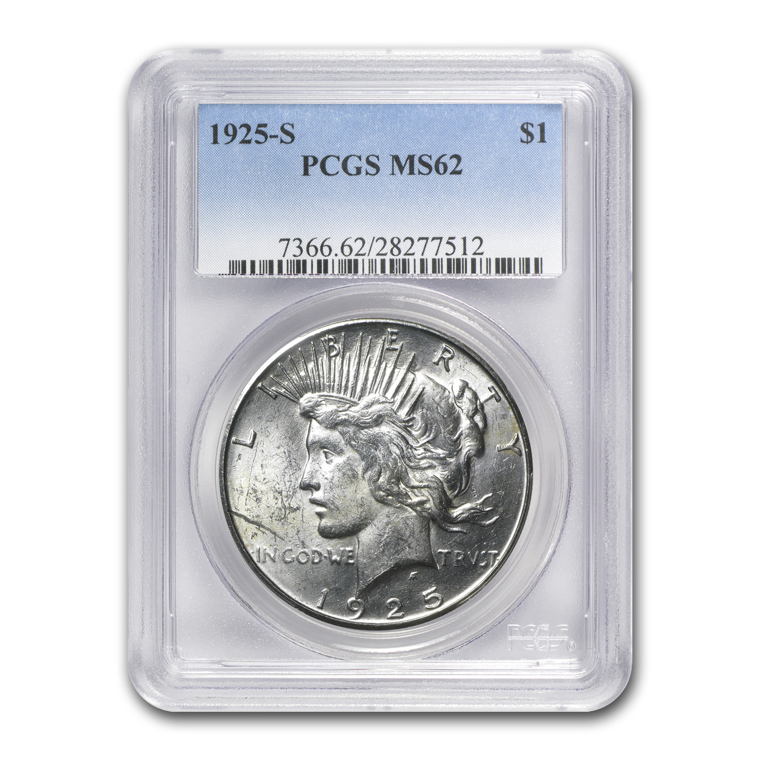 Buy 1925-S Peace Dollar MS-62 PCGS