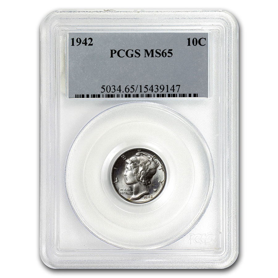 Buy 1942 Mercury Dime MS-65 PCGS