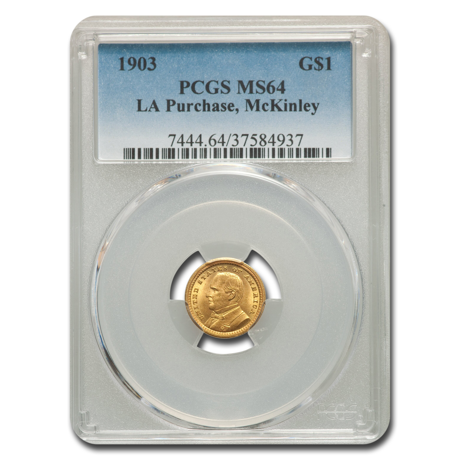 Buy 1903 Gold $1.00 Louisiana Purchase McKinley MS-64 PCGS