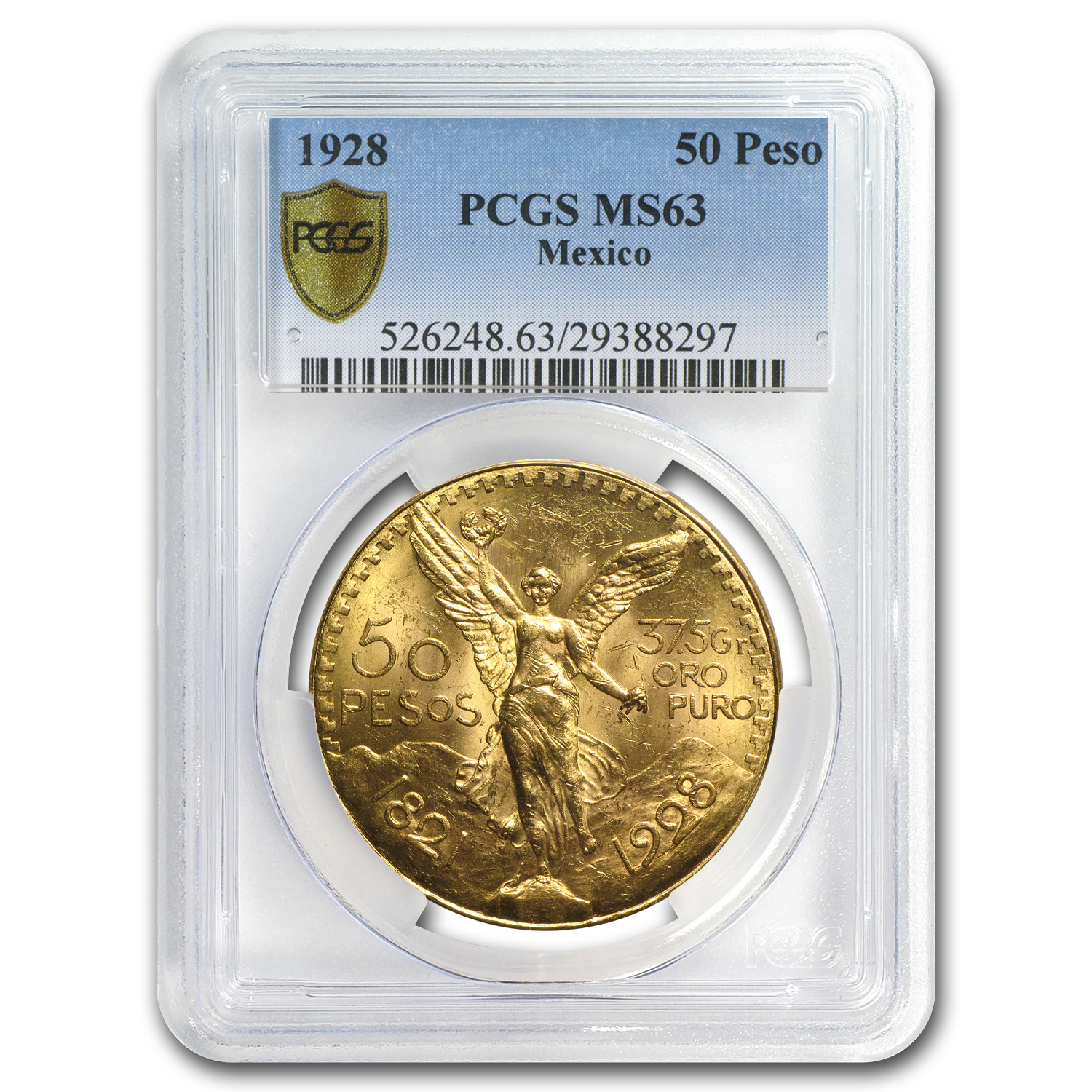 Buy 1928 Mexico Gold 50 Pesos MS-63 PCGS - Click Image to Close