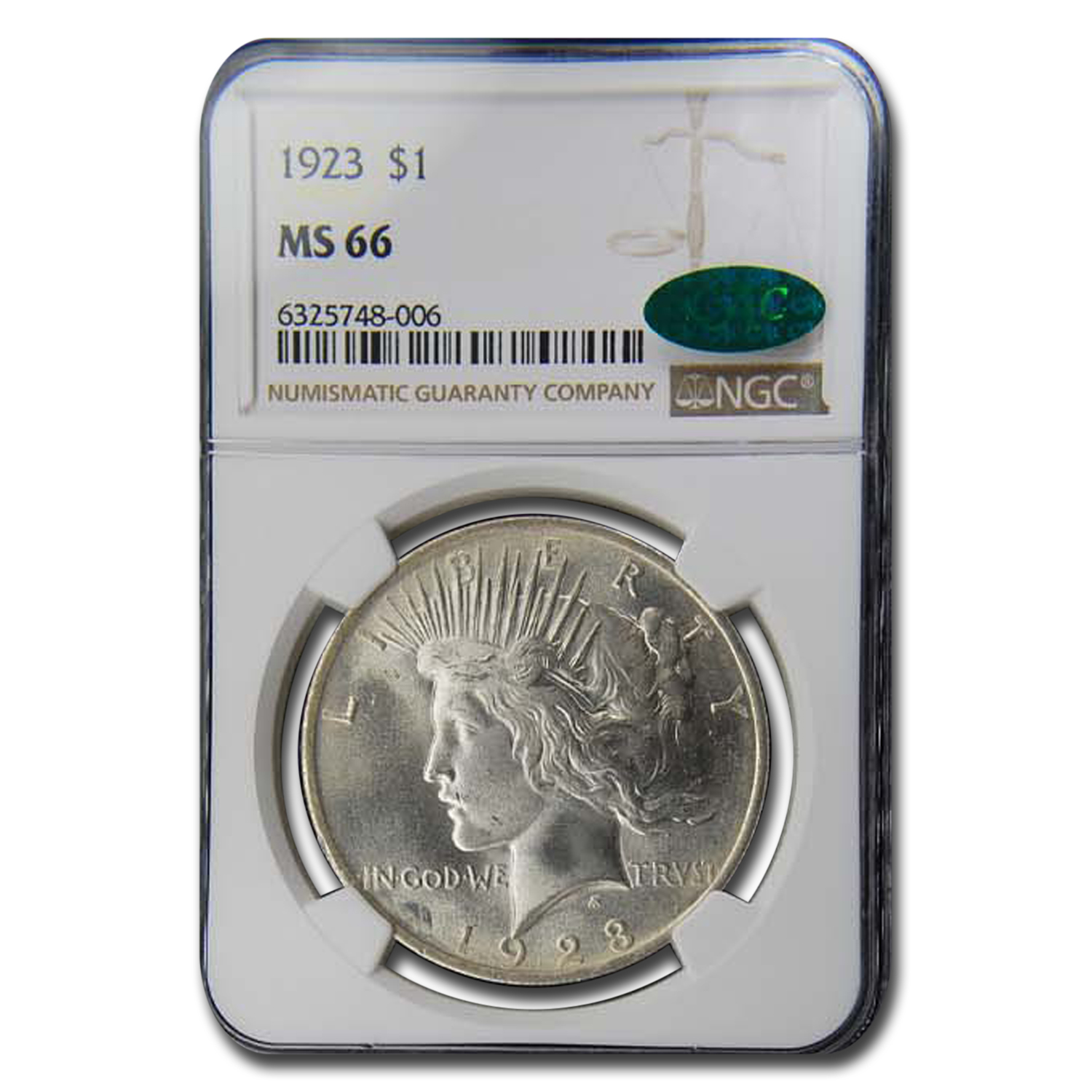 Buy MS-66 NGC CAC 1923 Peace Dollar - Click Image to Close