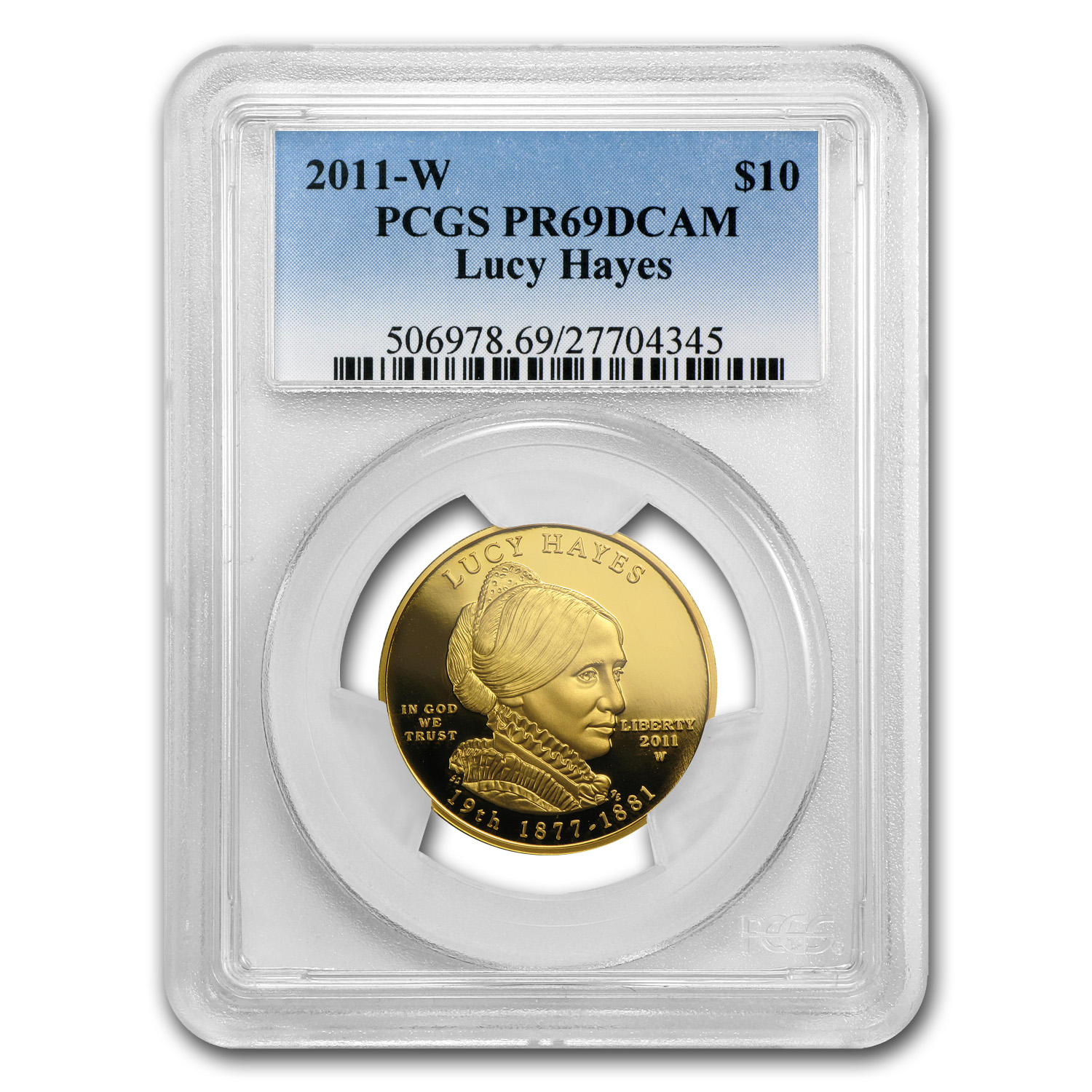 Buy 2011-W 1/2 oz Proof Gold Lucy Hayes PR-69 PCGS