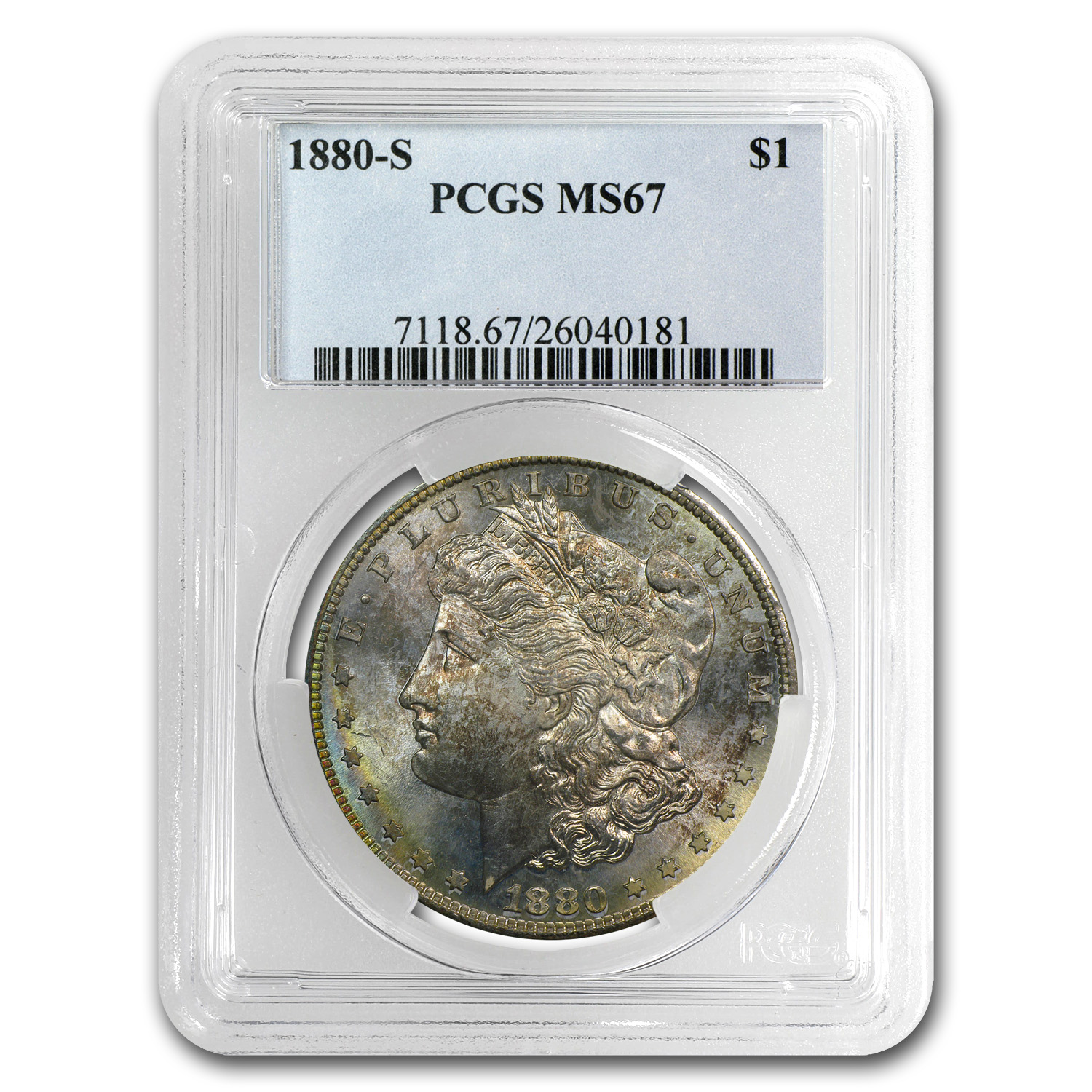 Buy 1878-1904 Morgan Dollars MS-67 PCGS (Toned, Obv/Rev)