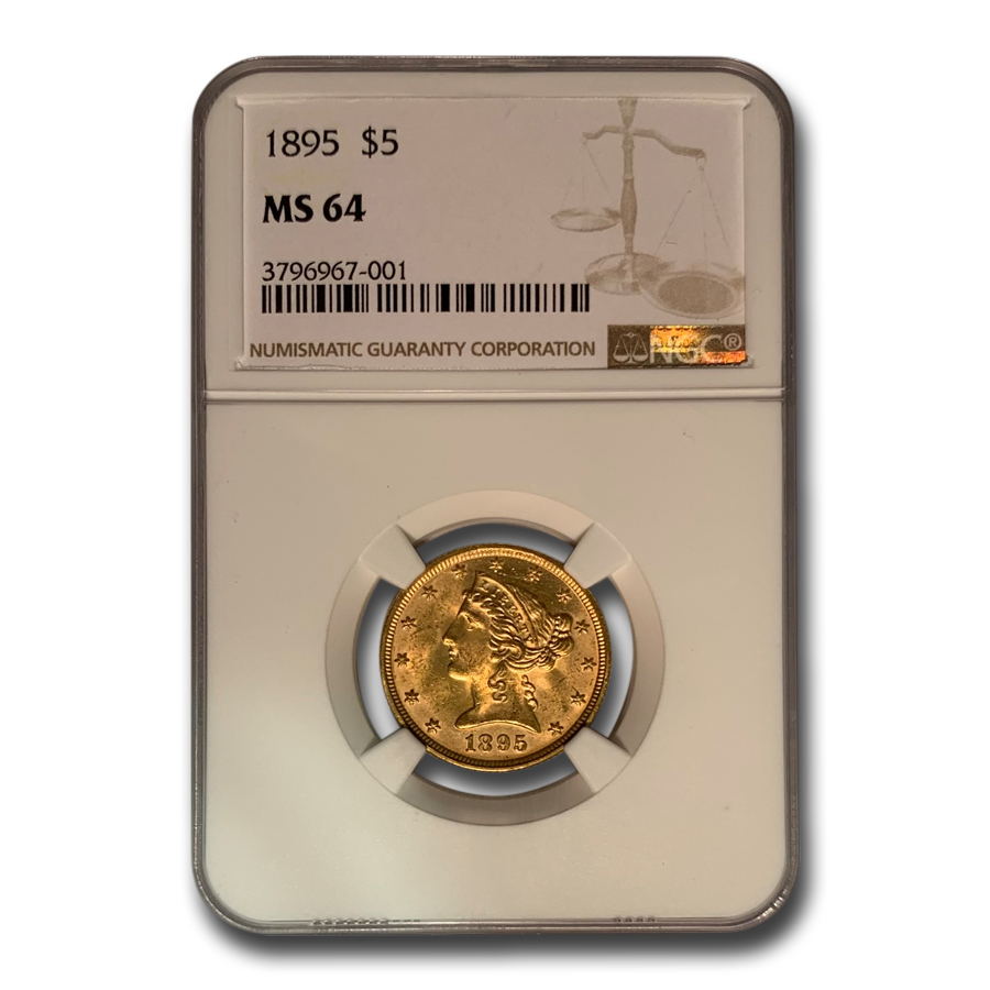 Buy 1895 $5 Liberty Gold Half Eagle MS-64 NGC - Click Image to Close