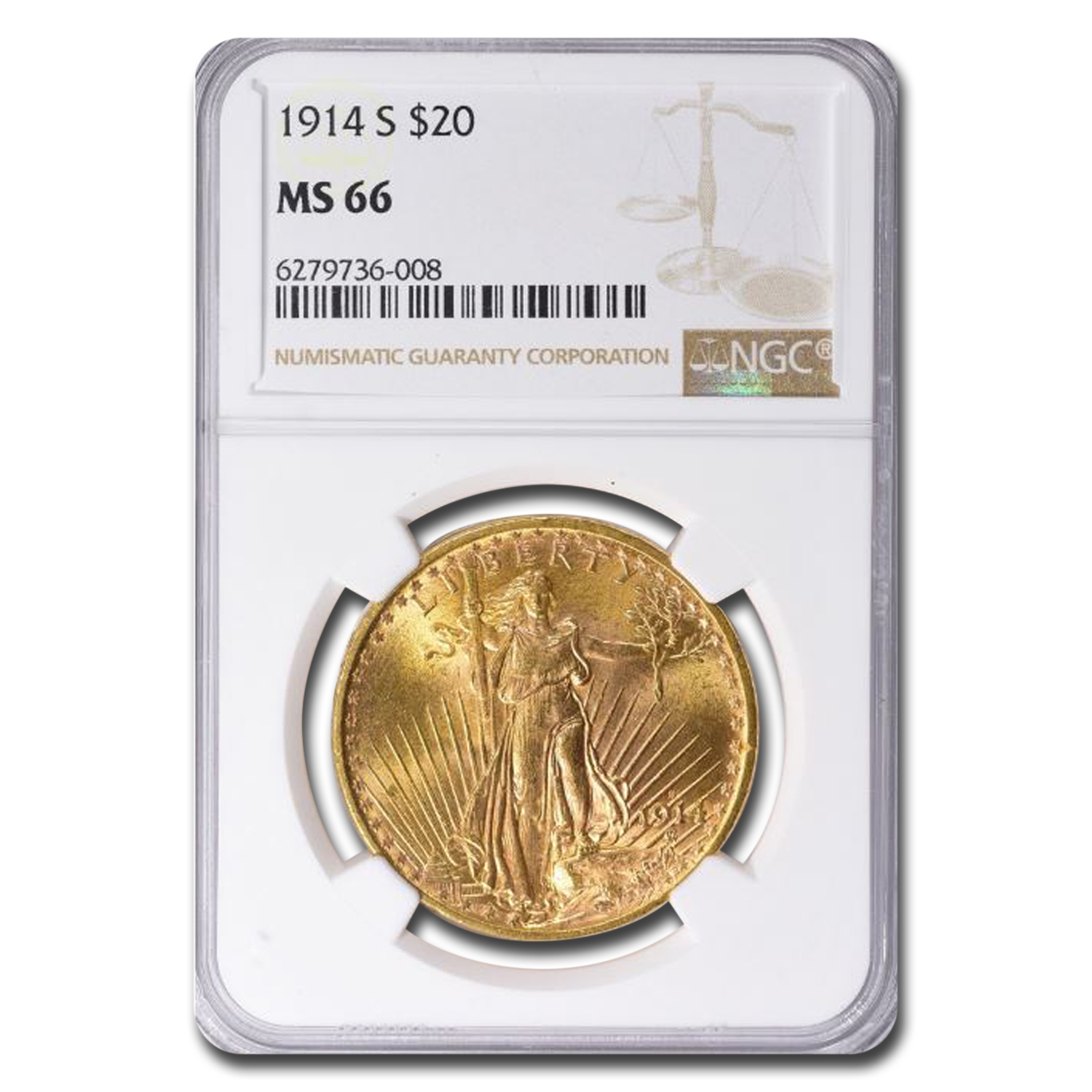 Buy 1914-S $20 Saint-Gaudens Gold Double Eagle MS-66 NGC