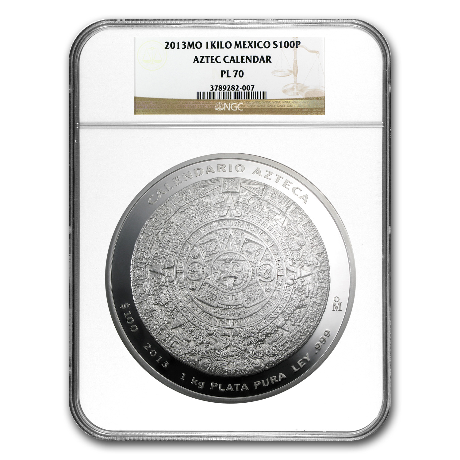 Buy 2013 Mexico 1 kilo Silver Aztec Calendar PL-70 NGC