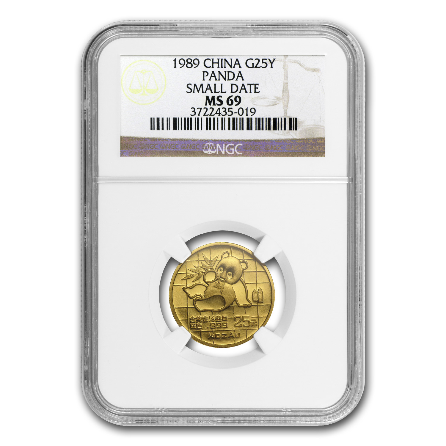 Buy 1989 China 1/4 oz Gold Panda Small Date MS-69 NGC - Click Image to Close