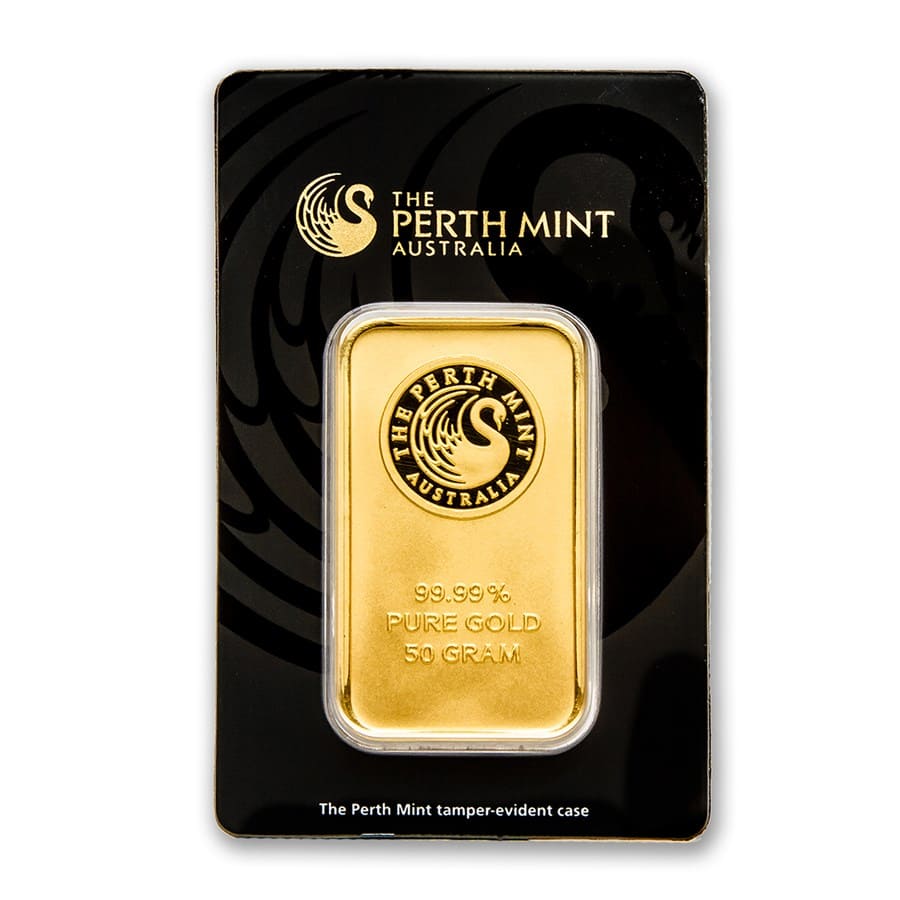 Buy 50 gram Gold Bar - The Perth Mint (In Assay)