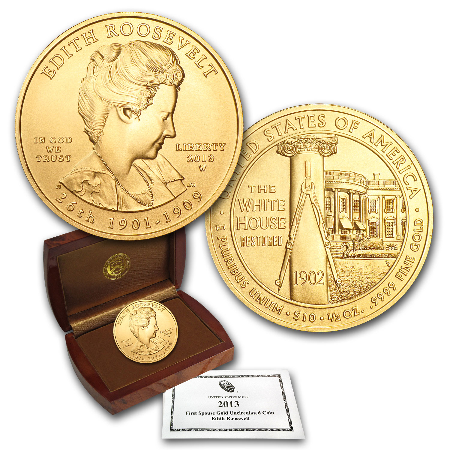 Buy 2013-W 1/2 oz Gold Edith Roosevelt BU (w/Box & COA)