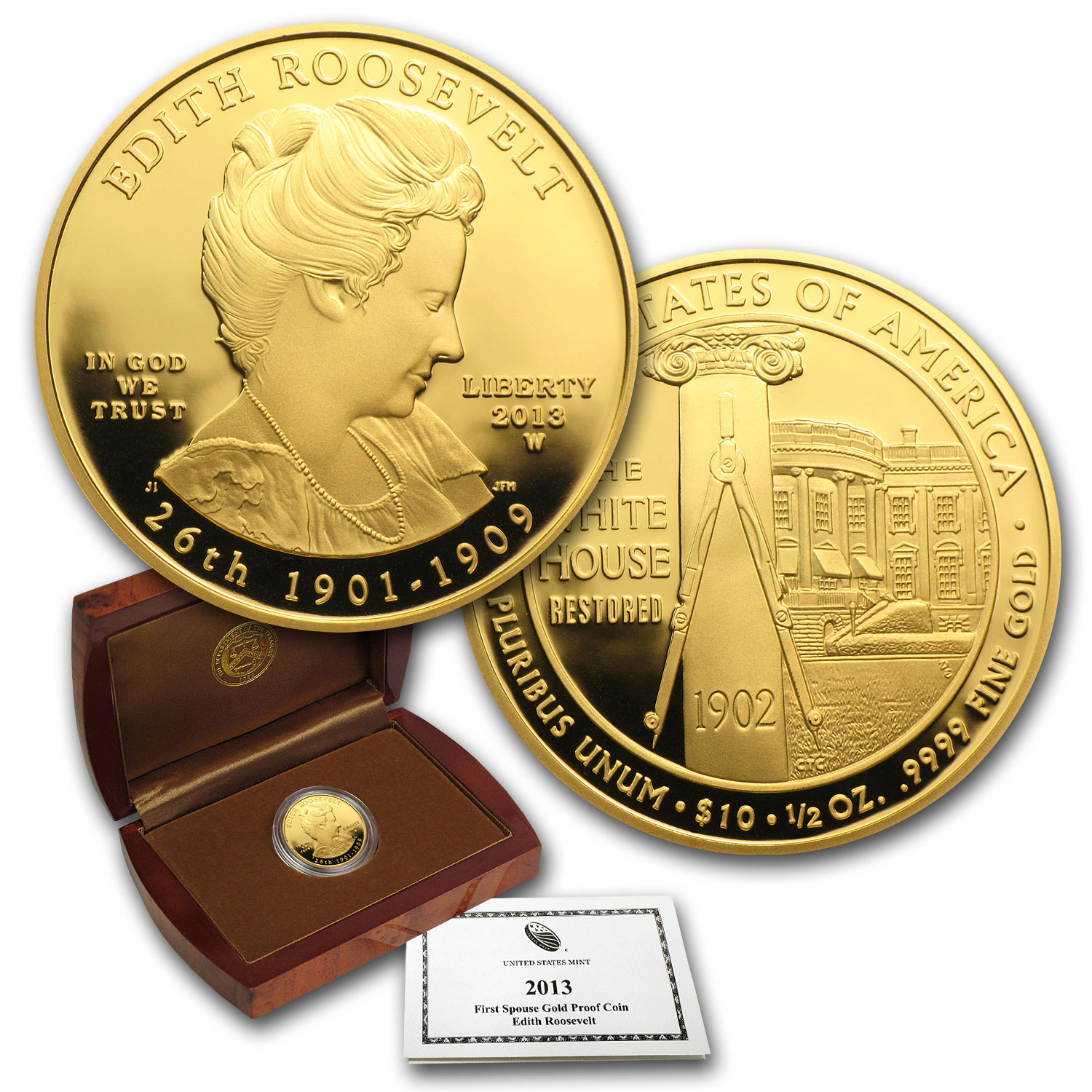 Buy 2013-W 1/2 oz Proof Gold Edith Roosevelt (w/Box & COA)