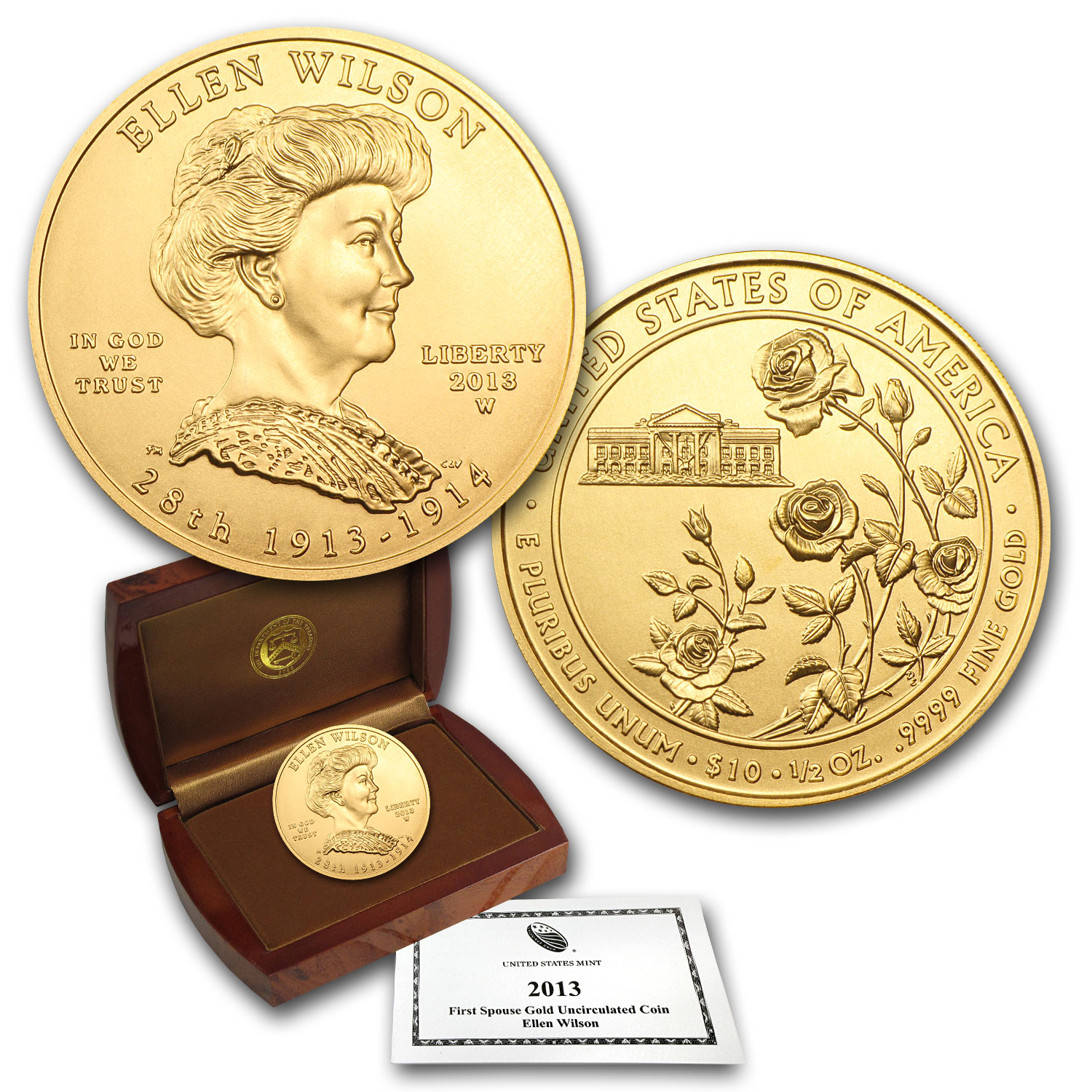 Buy 2013-W 1/2 oz Gold Ellen Wilson BU (w/Box & COA)