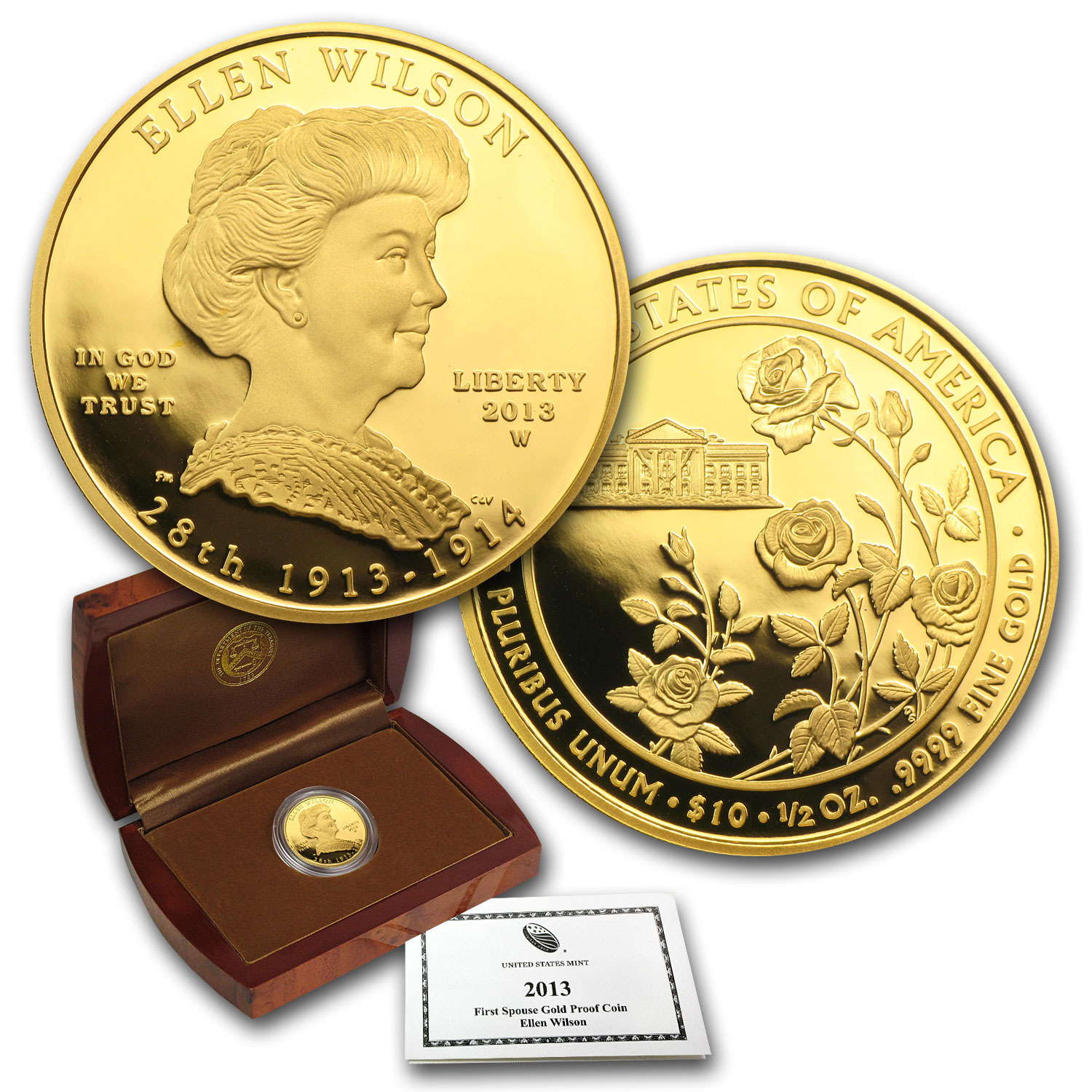 Buy 2013-W 1/2 oz Proof Gold Ellen Wilson (w/Box & COA) - Click Image to Close