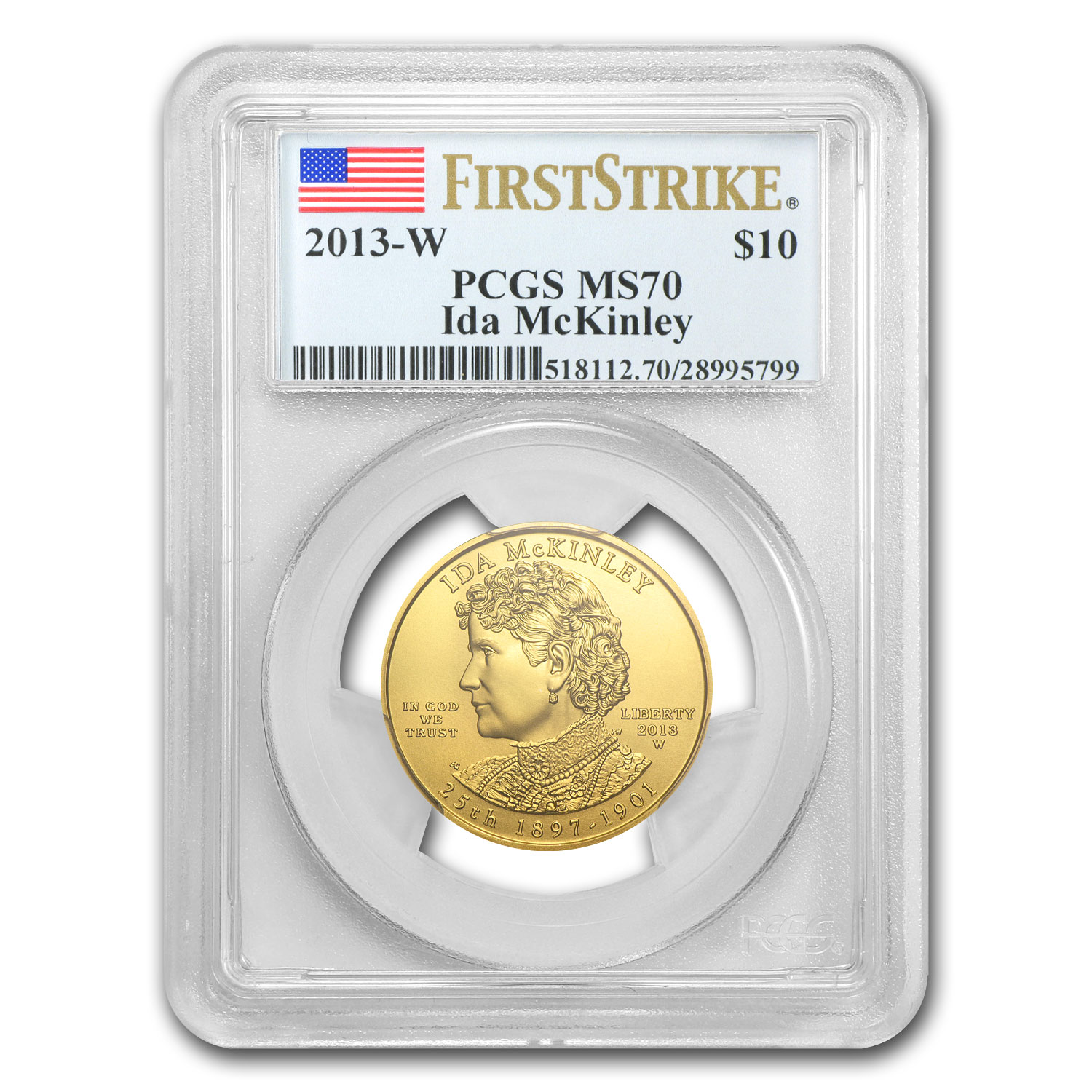 Buy 2013-W 1/2 oz Gold Ida McKinley MS-70 PCGS (FirstStrike?)