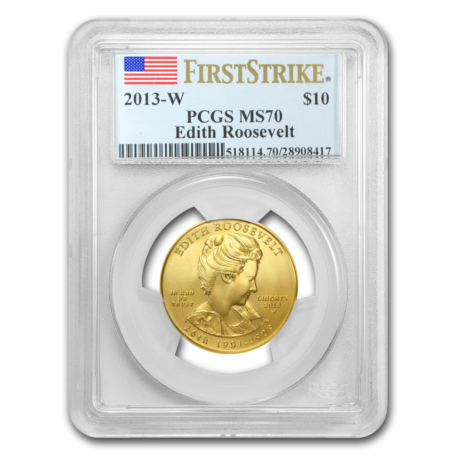Buy 2013-W 1/2 oz Gold Edith Roosevelt MS-70 PCGS (FirstStrike?)