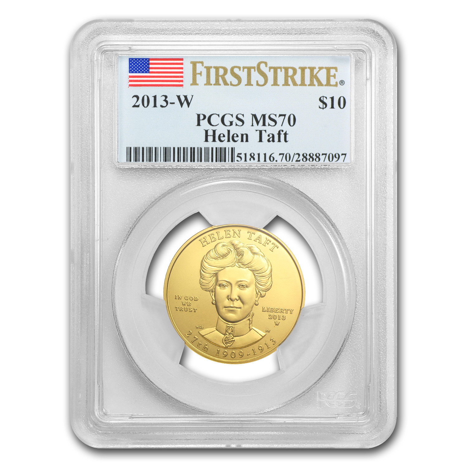 Buy 2013-W 1/2 oz Gold Helen Taft MS-70 PCGS (FirstStrike?)