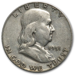 Buy 1951-S Franklin Half Dollar Fine/XF
