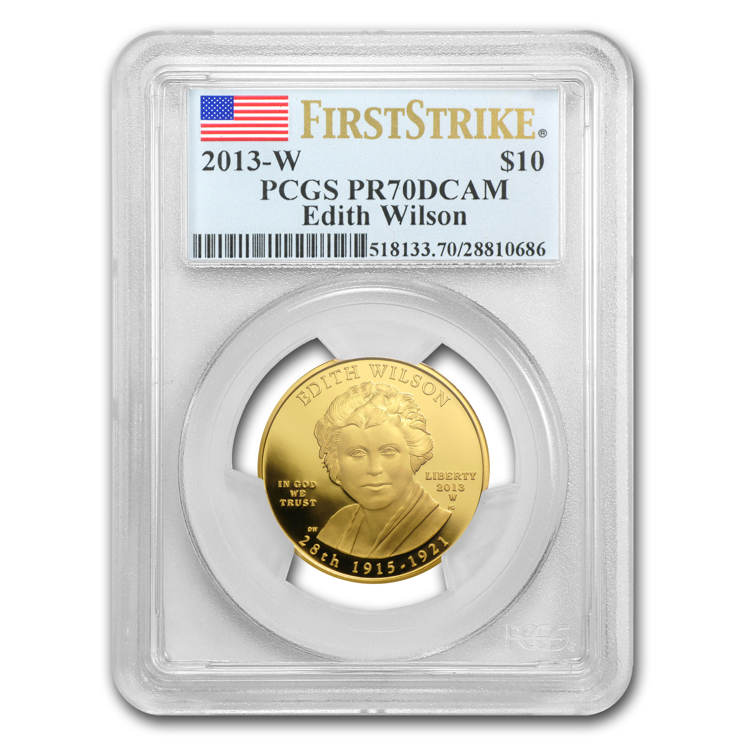 Buy 2013-W 1/2 oz Proof Gold Edith Wilson PR-70 PCGS (FS)