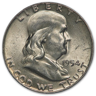 Buy 1954 Franklin Half Dollar Fine/XF