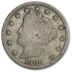 Buy 1908 Liberty Head V Nickel Good+