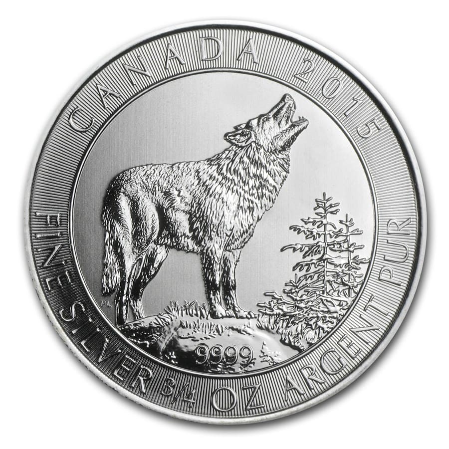 Buy 2015 Canada 3/4 oz Silver Grey Wolf BU