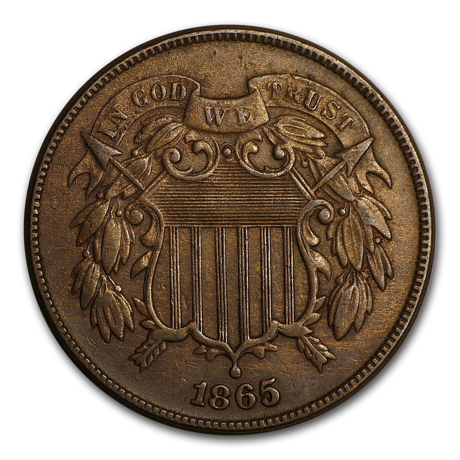 Buy 1865 Two Cent Piece XF - Click Image to Close