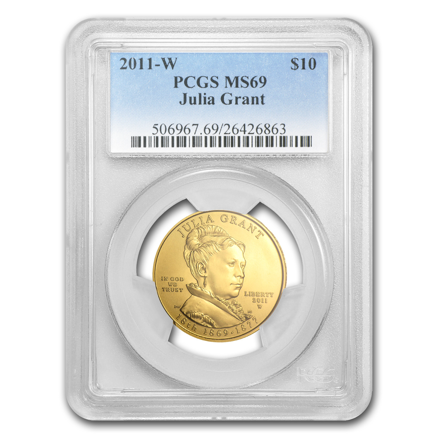 Buy 2011-W 1/2 oz Gold Julia Grant MS-69 PCGS