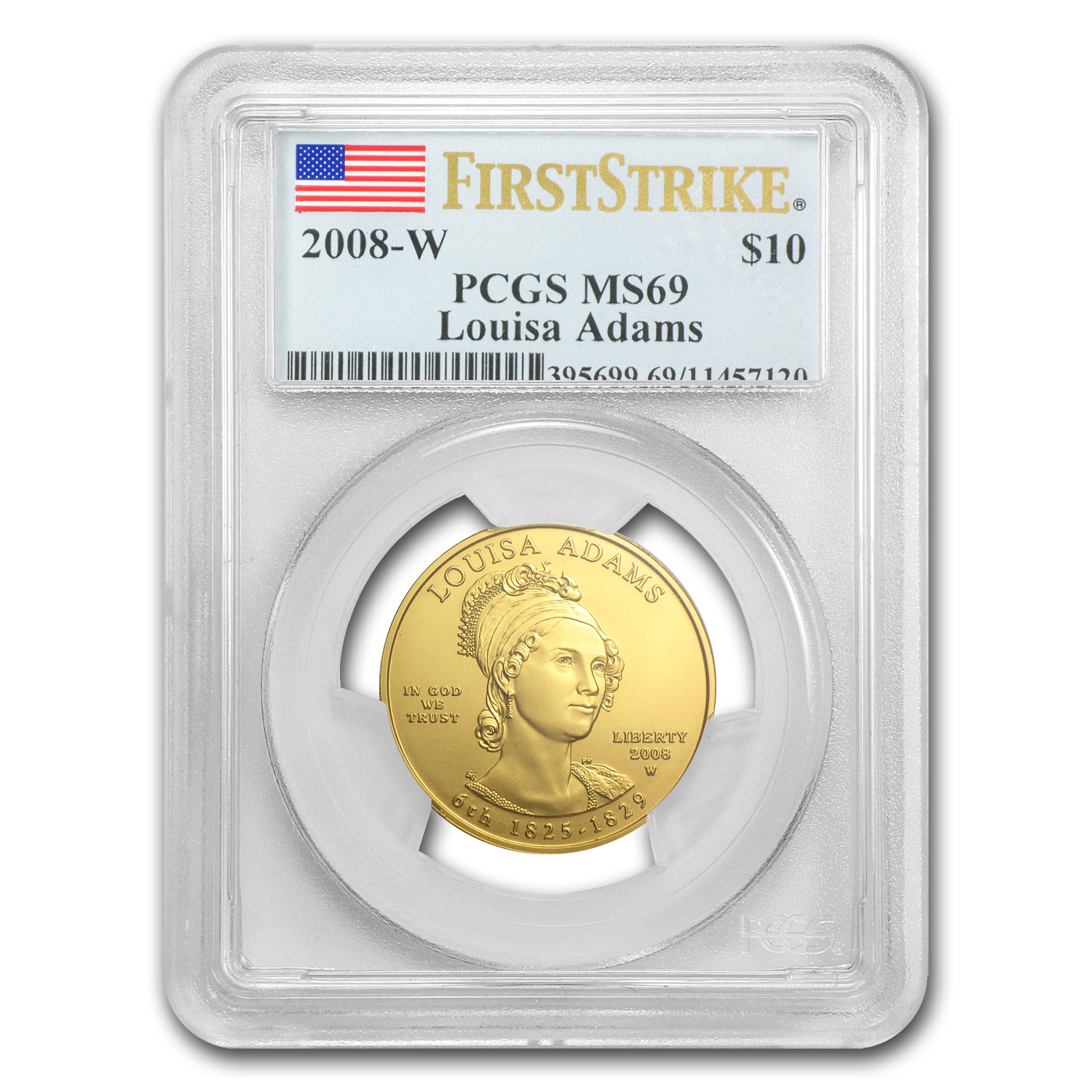 Buy 2008-W 1/2 oz Gold Louisa Adams MS-69 PCGS (FirstStrike?)