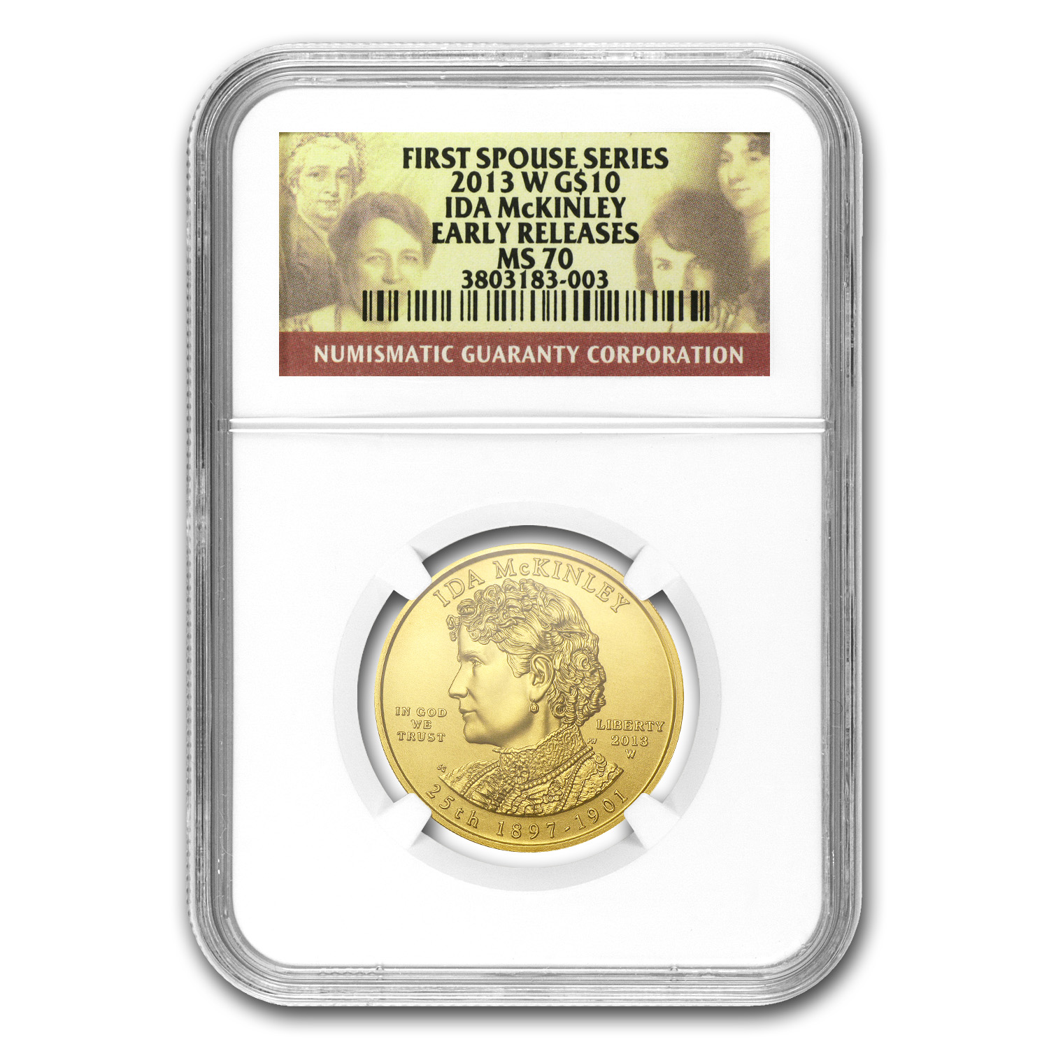 Buy 2013-W 1/2 oz Gold Ida McKinley MS-70 NGC (Early Release)