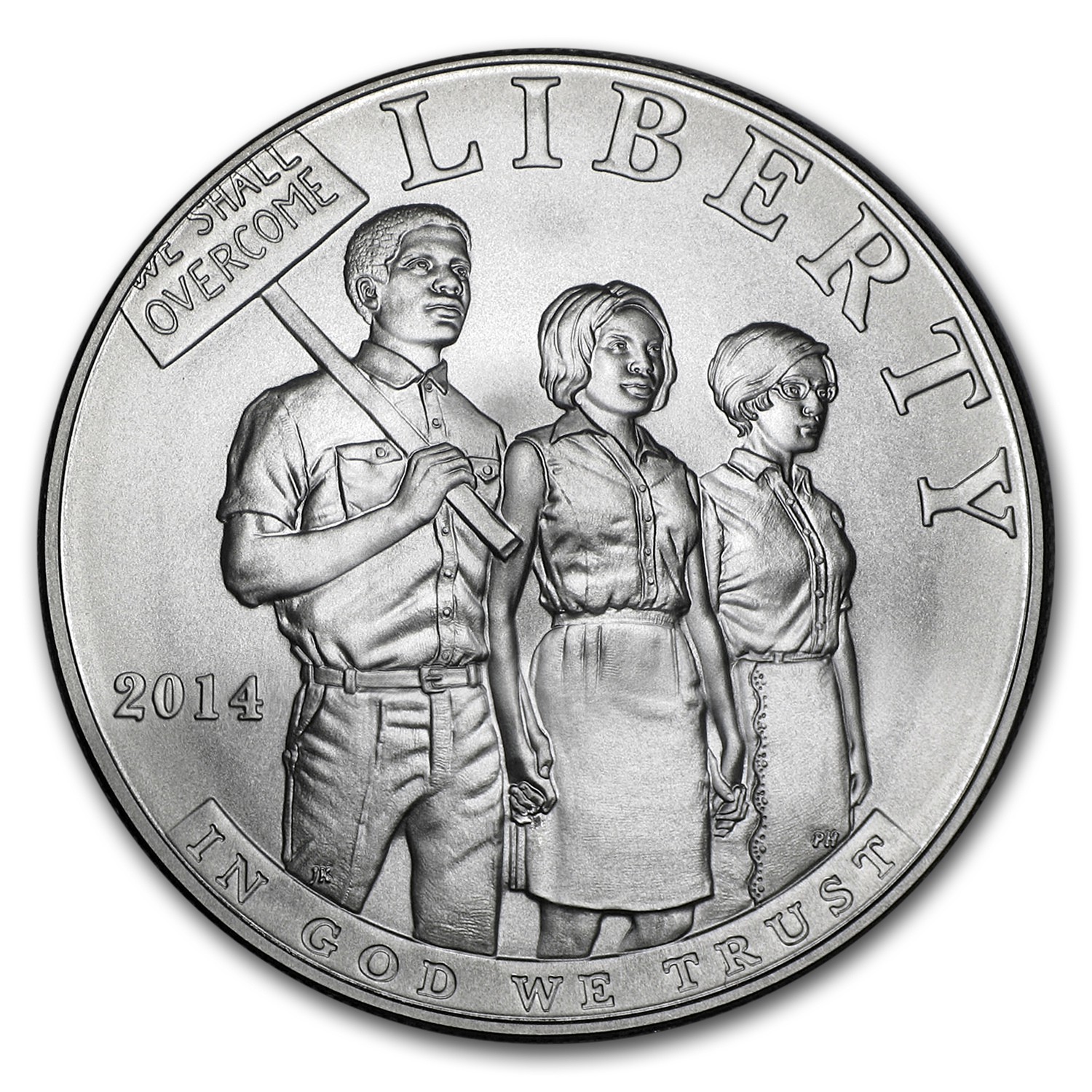 Buy 2014-P Civil Rights of 1964 $1 Silver Commem BU (w/Box & COA)