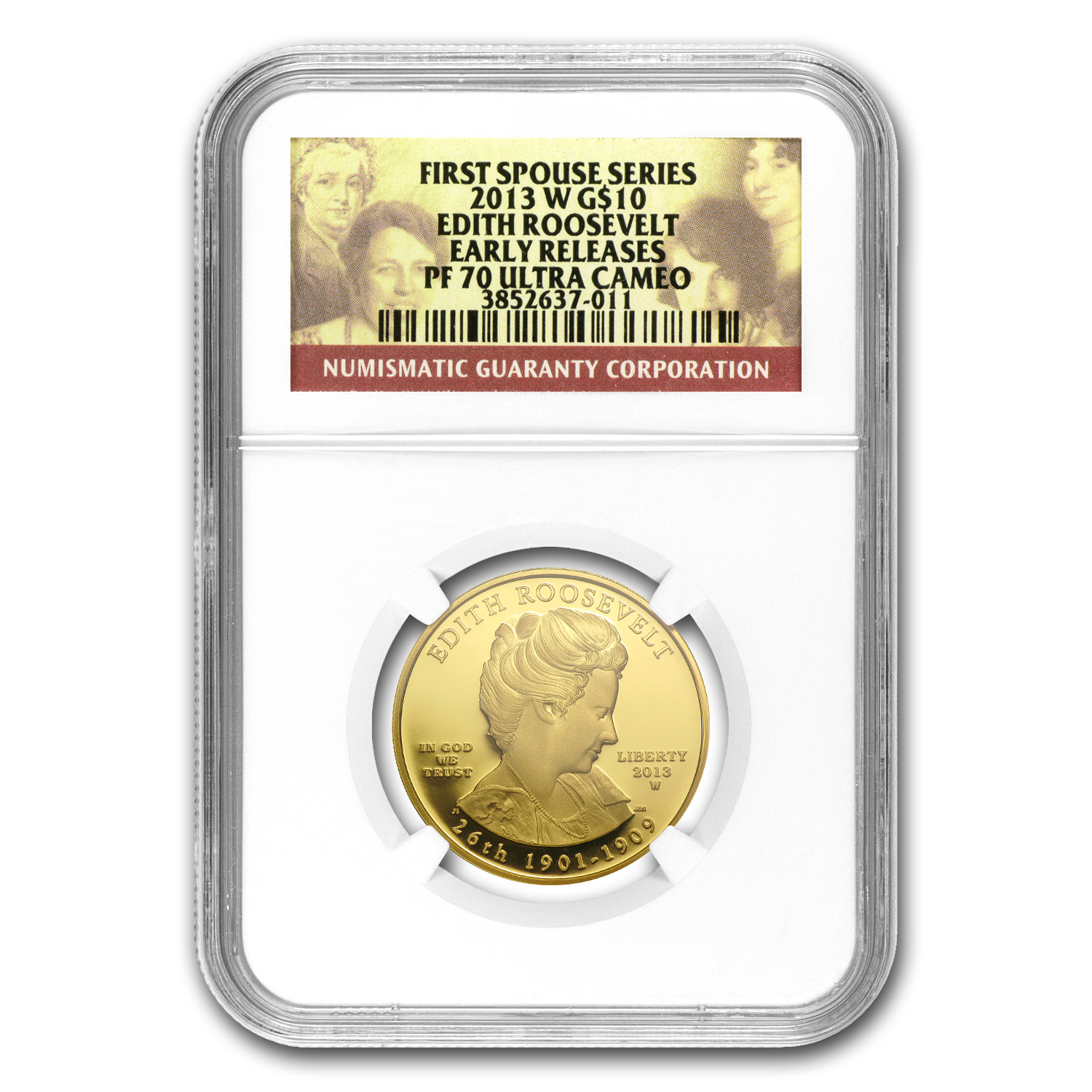 Buy 2013-W 1/2 oz Proof Gold Edith Roosevelt PF-70 NGC (ER)