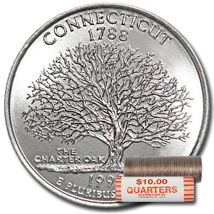 Buy 1999-P Connecticut Statehood Quarter 40-Coin Roll BU