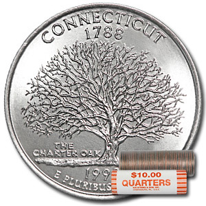 Buy 1999-D Connecticut Statehood Quarter 40-Coin Roll BU