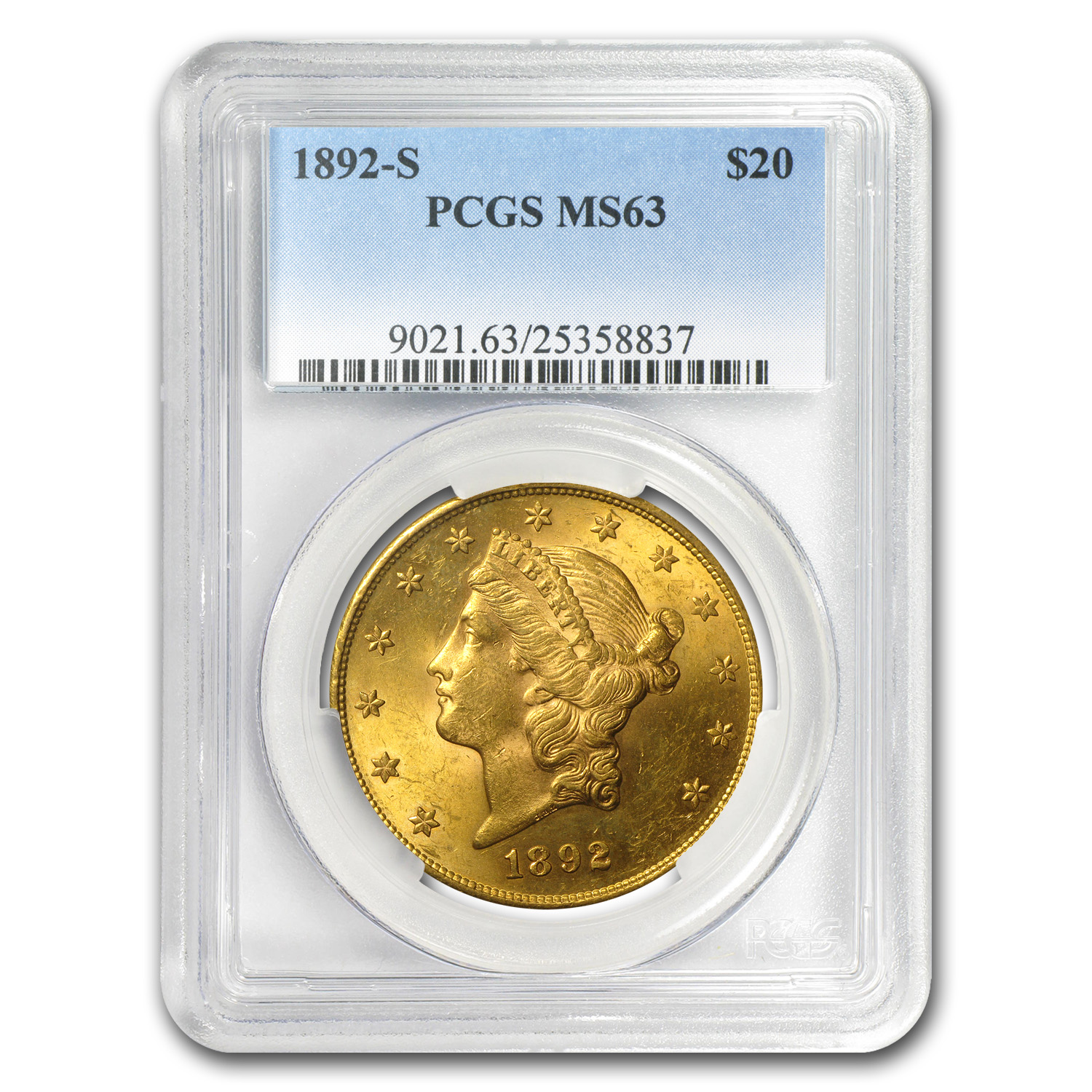 Buy 1892-S $20 Liberty Gold Double Eagle MS-63 PCGS