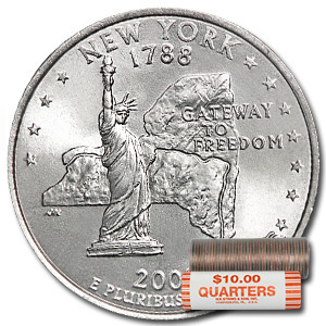 Buy 2001-P New York Statehood Quarter 40-Coin Roll BU