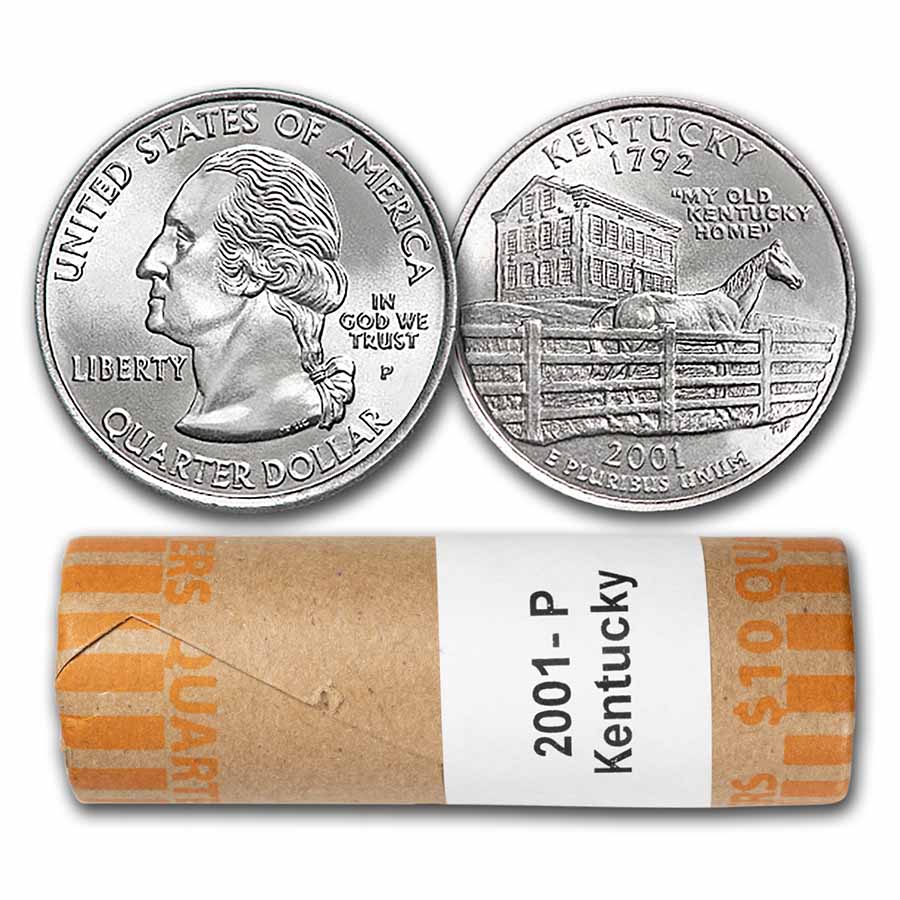 Buy 2001-P Kentucky Statehood Quarter 40-Coin Roll BU