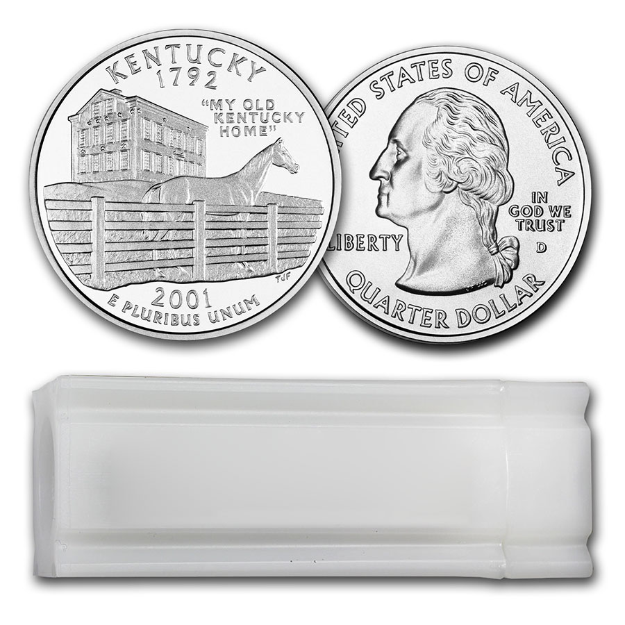 Buy 2001-D Kentucky Statehood Quarter 40-Coin Roll BU