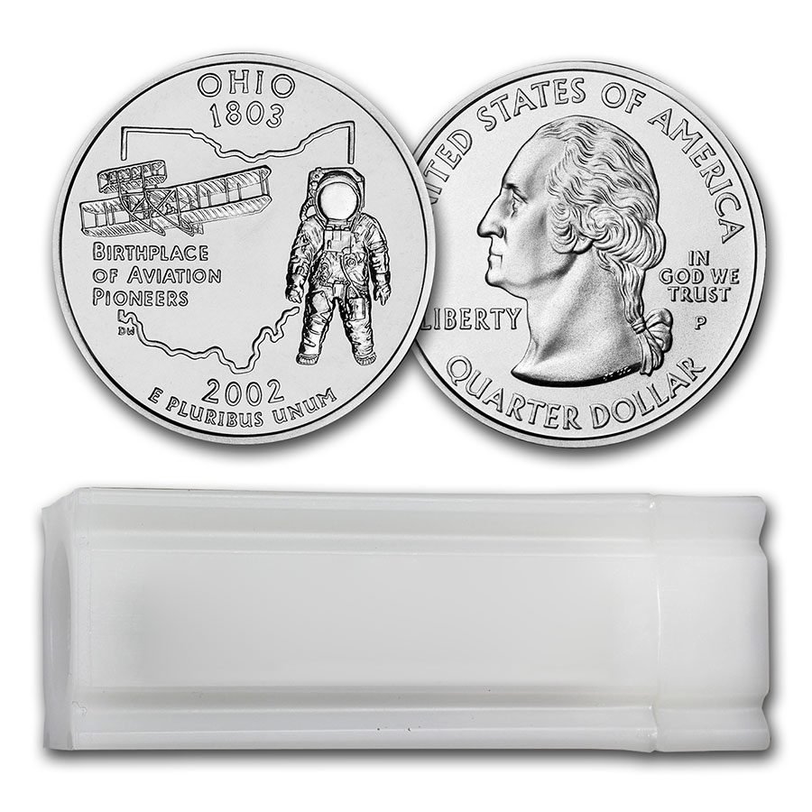 Buy 2002-P Ohio Statehood Quarter 40-Coin Roll BU