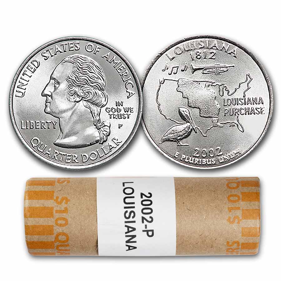 Buy 2002-P Louisiana Statehood Quarter 40-Coin Roll BU