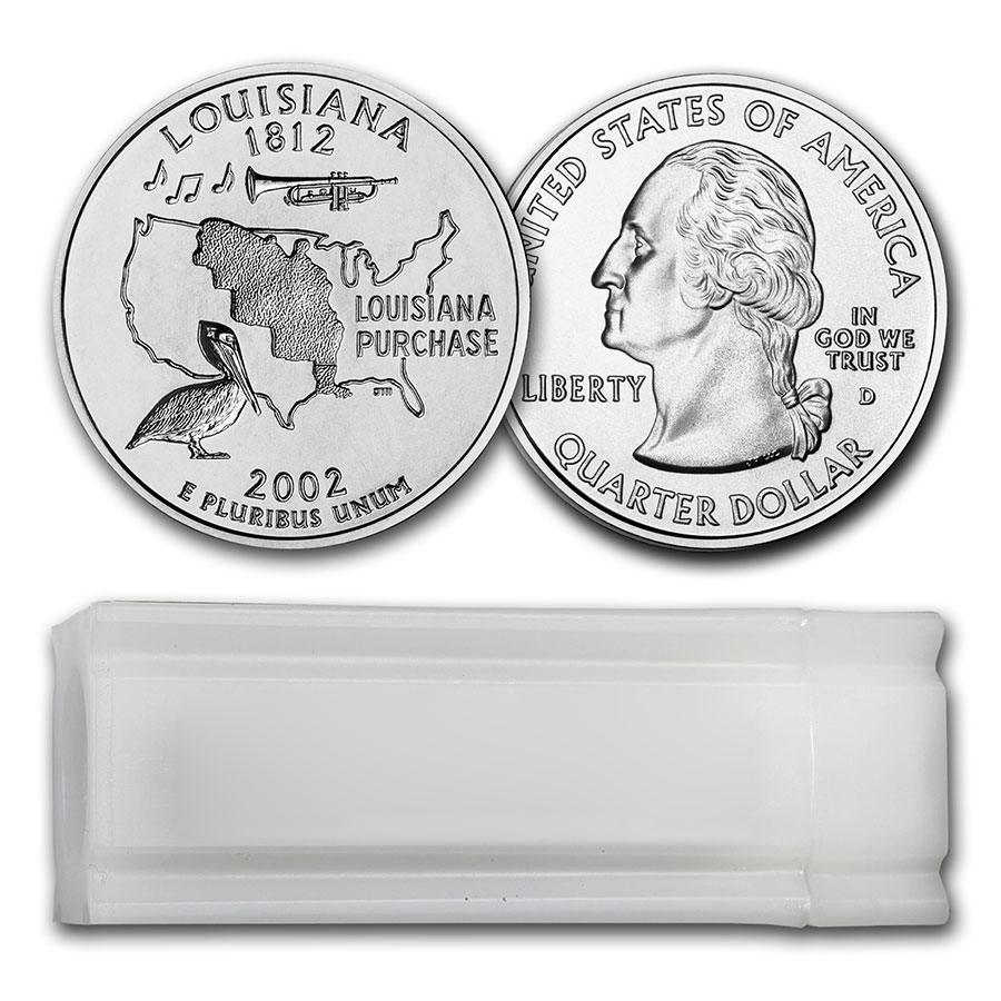Buy 2002-D Louisiana Statehood Quarter 40-Coin Roll BU