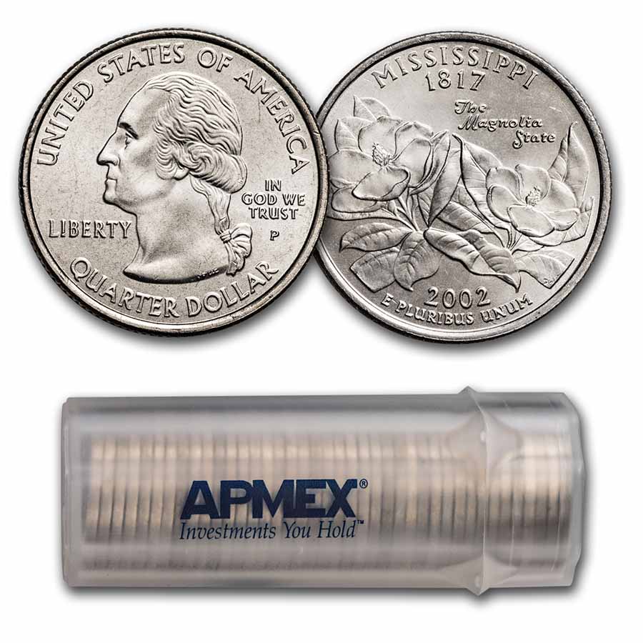 Buy 2002-P Mississippi Statehood Quarter 40-Coin Roll BU